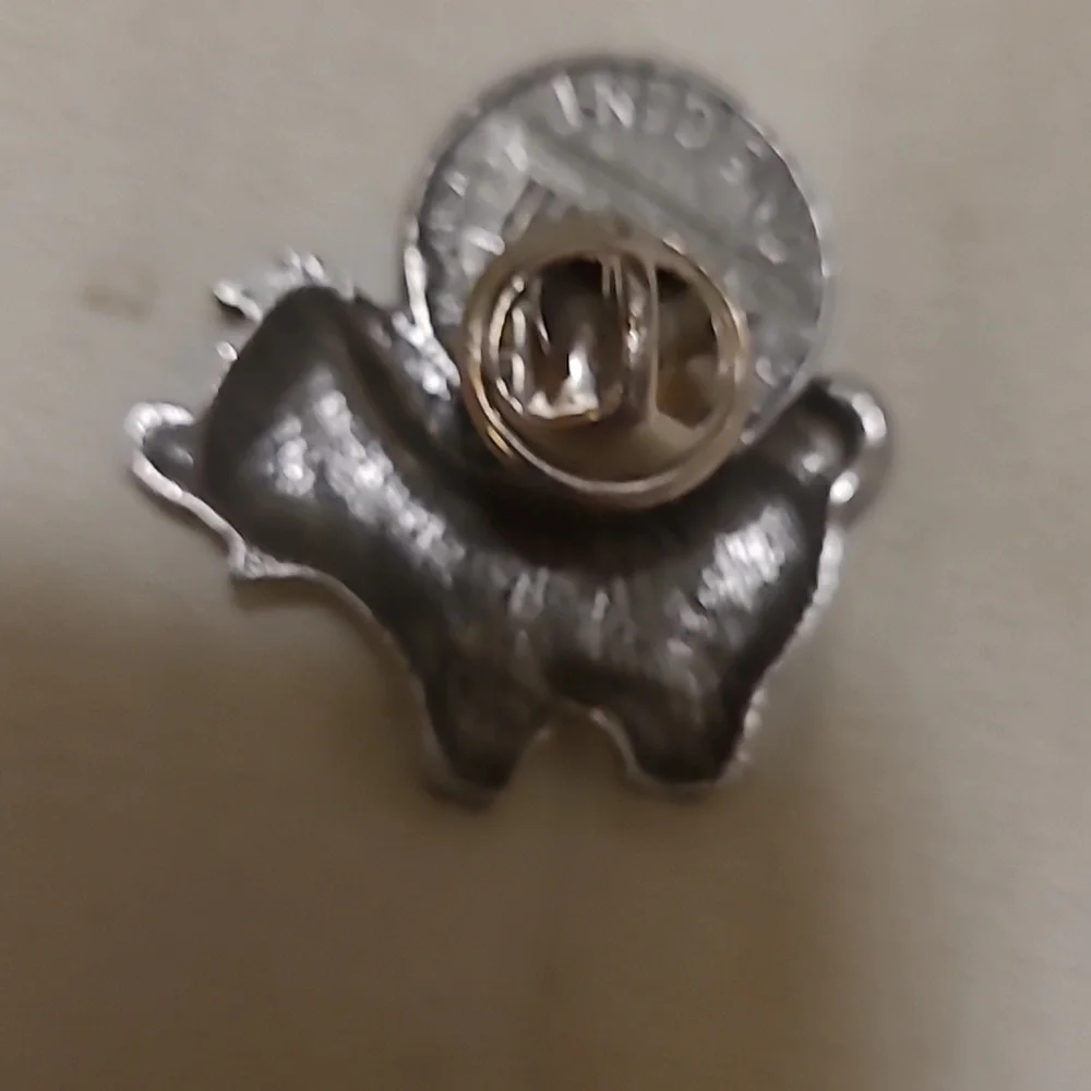 Silver Piggy Coin Charm Pendant - Floral Design Vintage - Picture 3 of 3